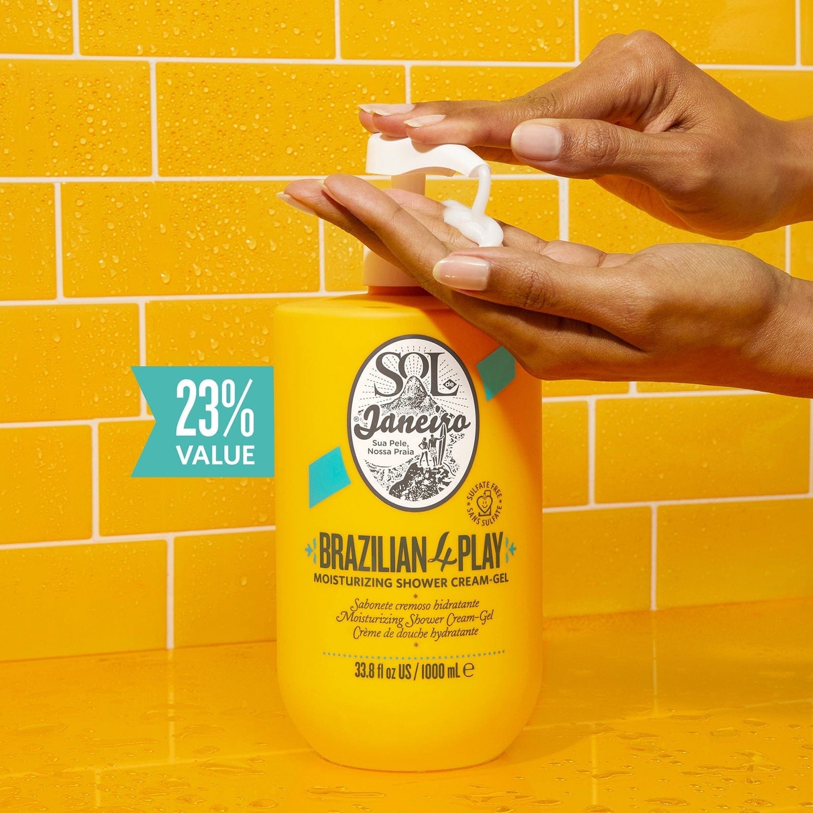 Brazilian Play Moisturizing Shower Cream-Gel 1 Liter - Image 3