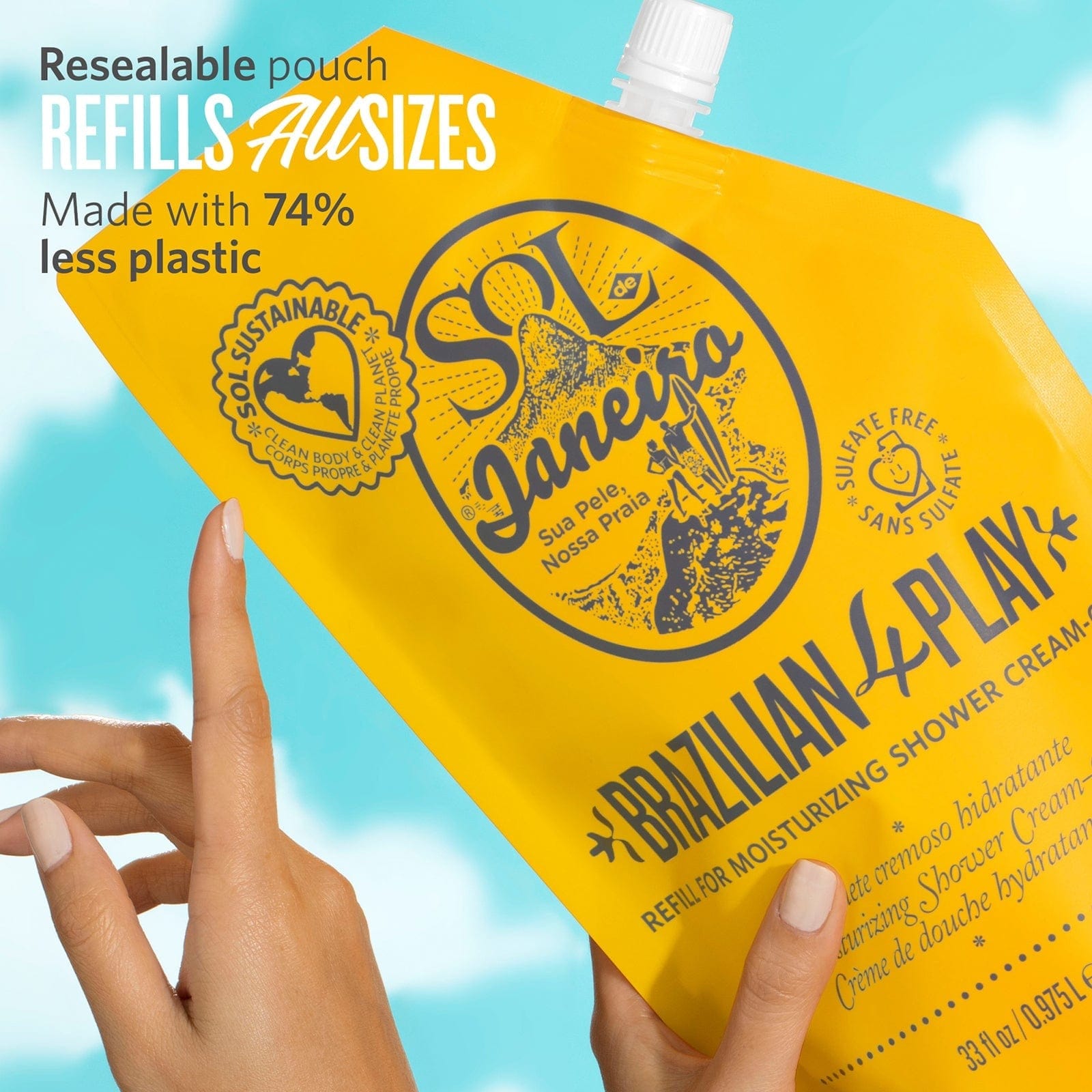 Brazilian Play Moisturizing Shower Cream-Gel 1 Liter - Image 5